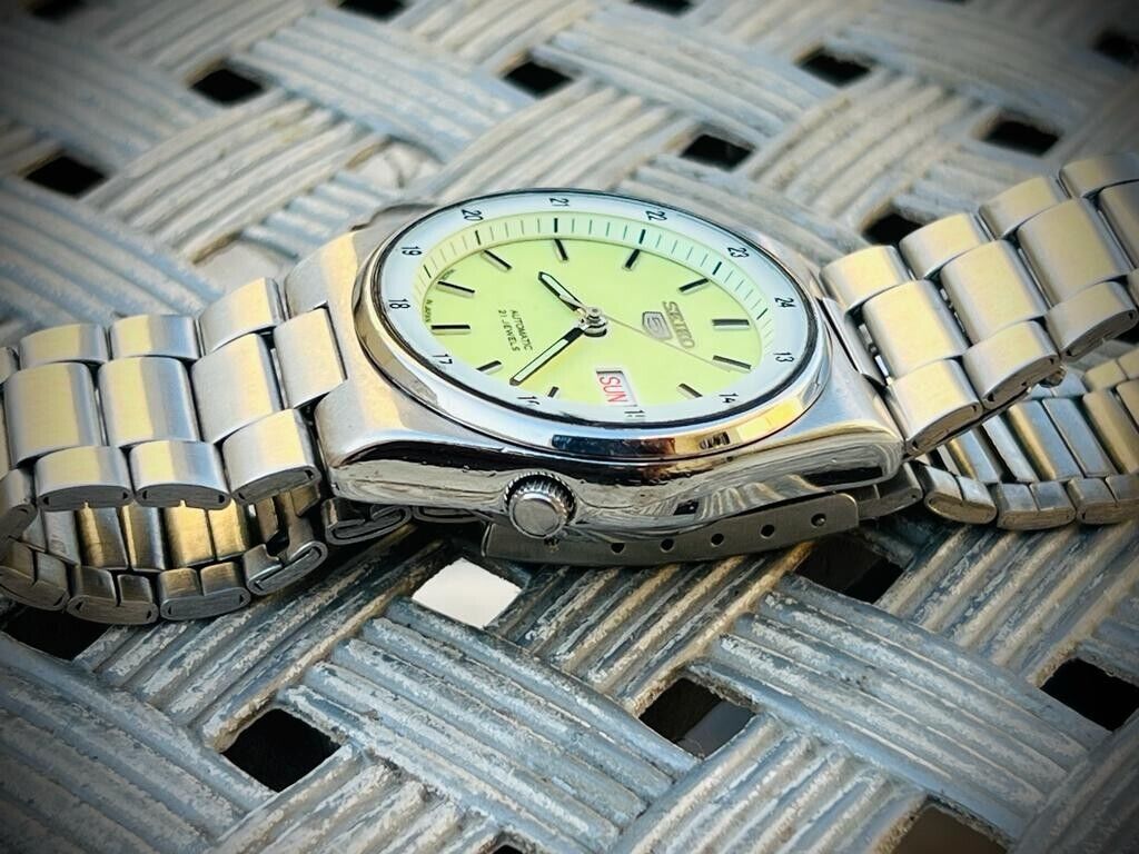 Seiko 5 Automatic 21 Jewels Green Radium Dial, 7S26-0480, 36mm Watch - Grab A Watch Co