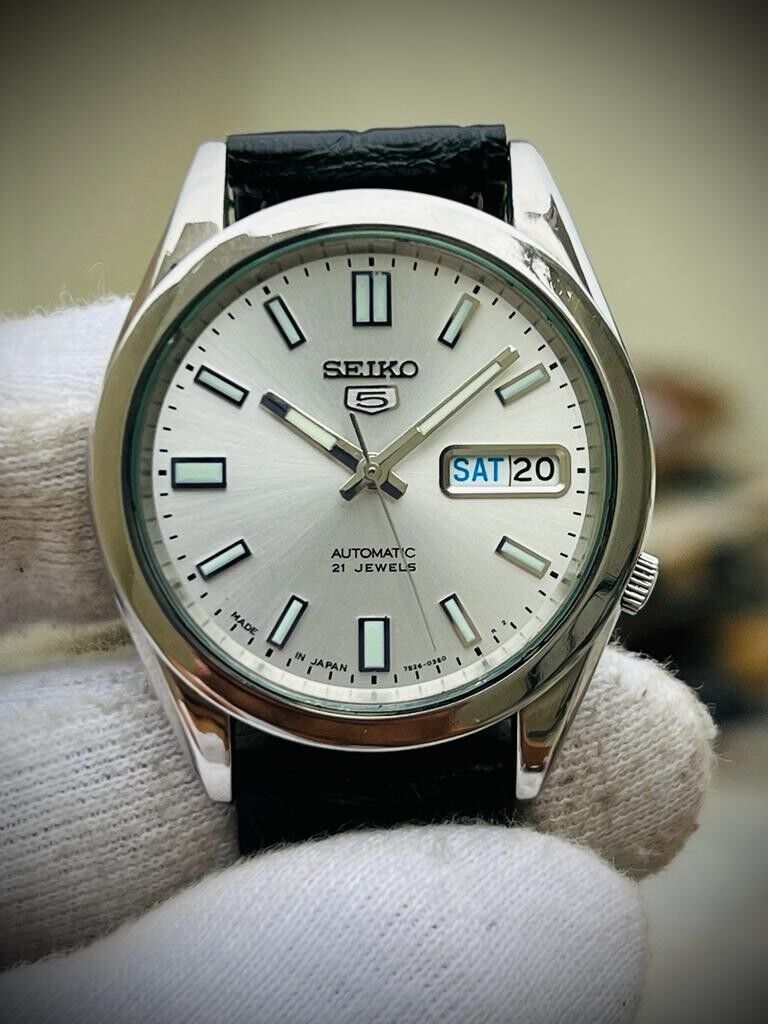 Seiko 5 Automatic 21 Jewels Grey Dial, 7S26-00X0 36mm Men’s Watch
