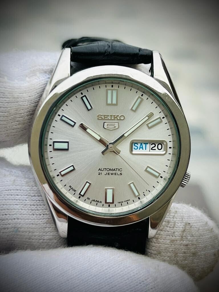 Seiko 5 Automatic 21 Jewels Grey Dial, 7S26-00X0 36mm Men’s Watch