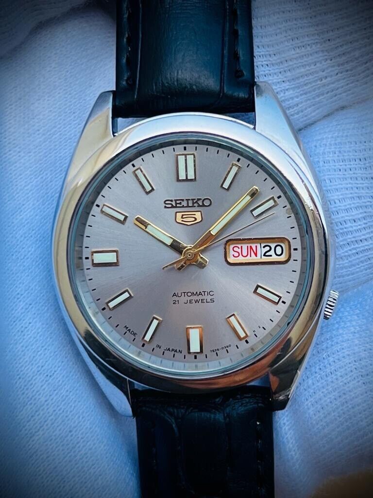 Seiko 5 Automatic 21 Jewels Grey Dial 7S26-0210 Gents Watch 36mm #433