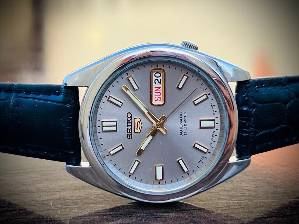 Seiko 5 Automatic 21 Jewels Grey Dial 7S26-0210 Gents Watch 36mm #433