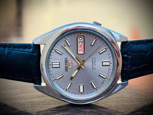 Seiko 5 Automatic 21 Jewels Grey Dial 7S26-0210 Gents Watch 36mm #433