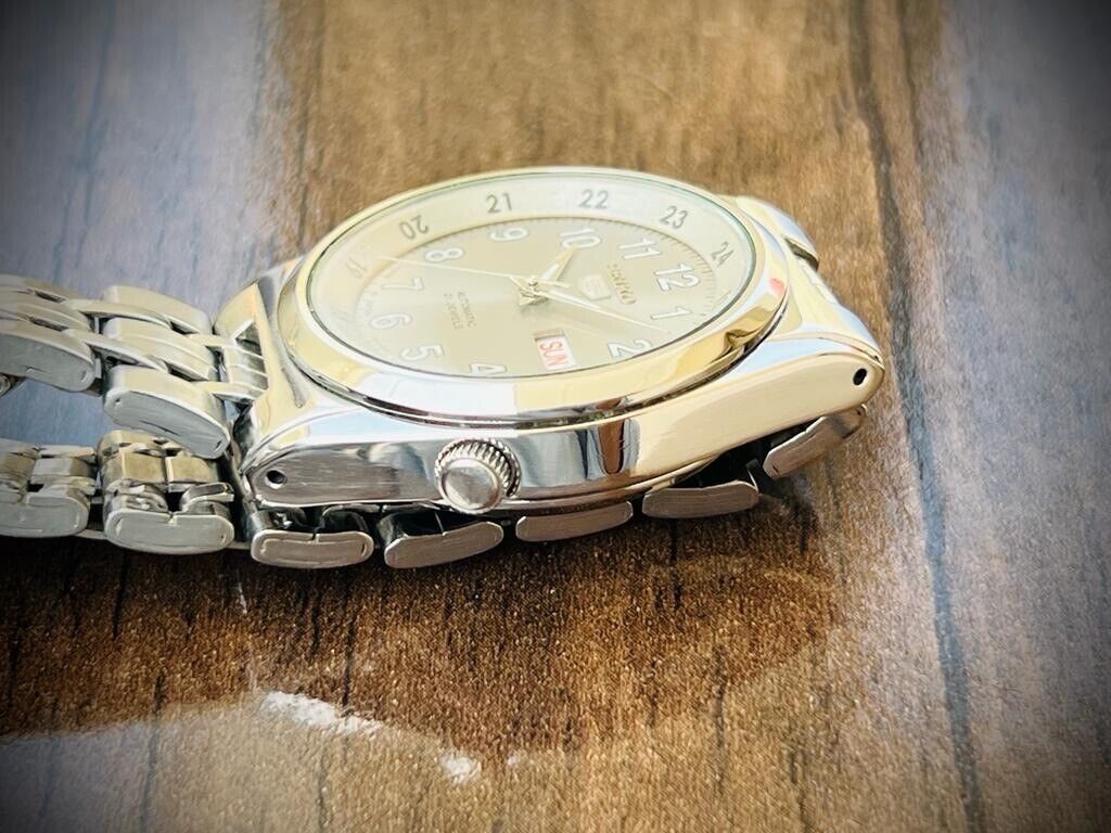 Seiko 5 Automatic 21 Jewels Grey Railway Dial, 7S26-02C0 Mens Watch, 35mm #465