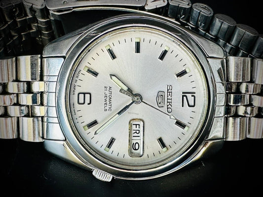 Seiko 5 Automatic 21 Jewels Jubilee White Dial, 7S26 01V0 Mens Watch