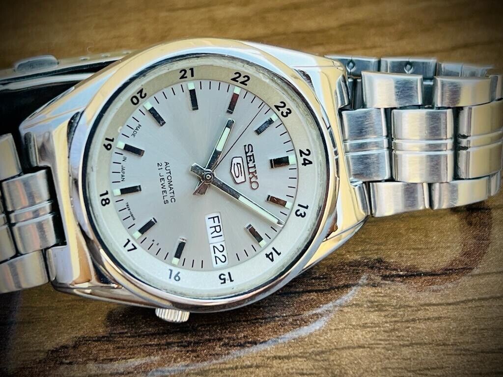 Seiko 5 Automatic 21 Jewels Railway Dial, 7S26-02C0 Mens Watch, 35mm #447