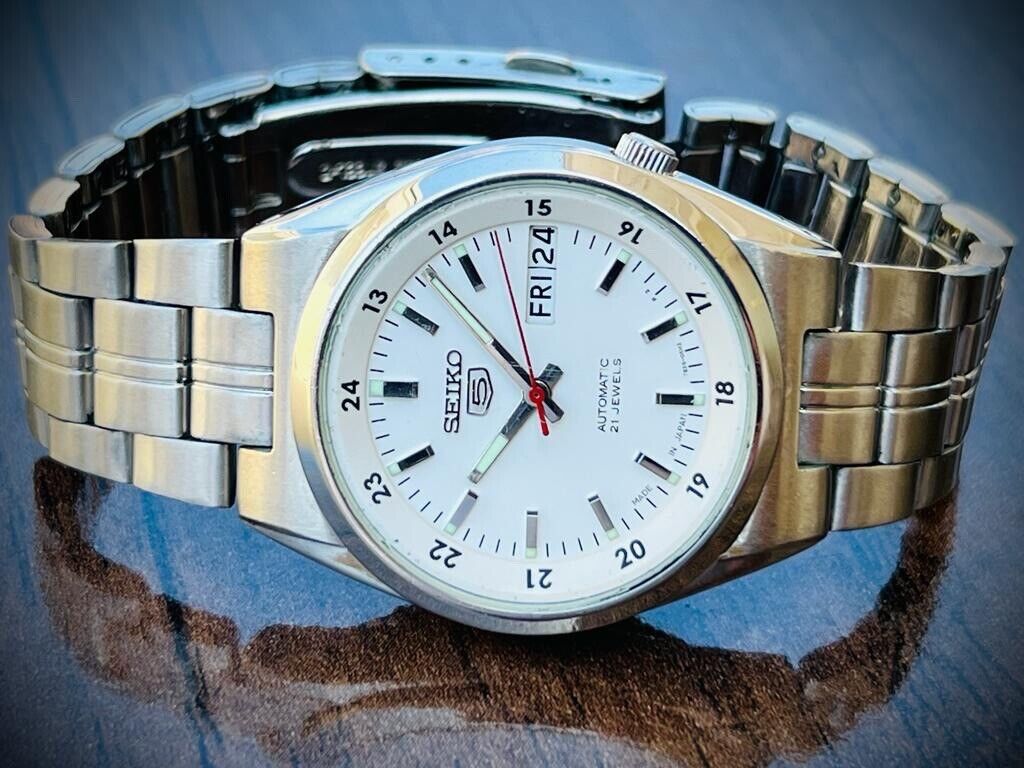 Seiko 5 Automatic 21 Jewels Railway Dial, 7S26 02C0 Mens Watch, 36mm