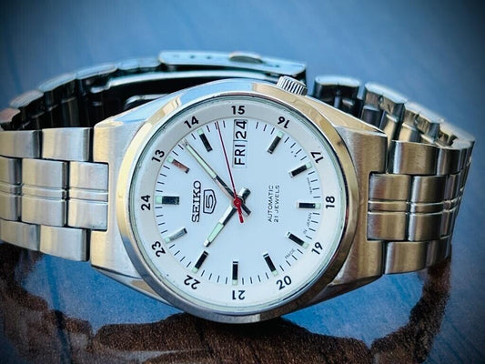 Seiko 5 Automatic 21 Jewels Railway Dial, 7S26 02C0 Mens Watch, 36mm