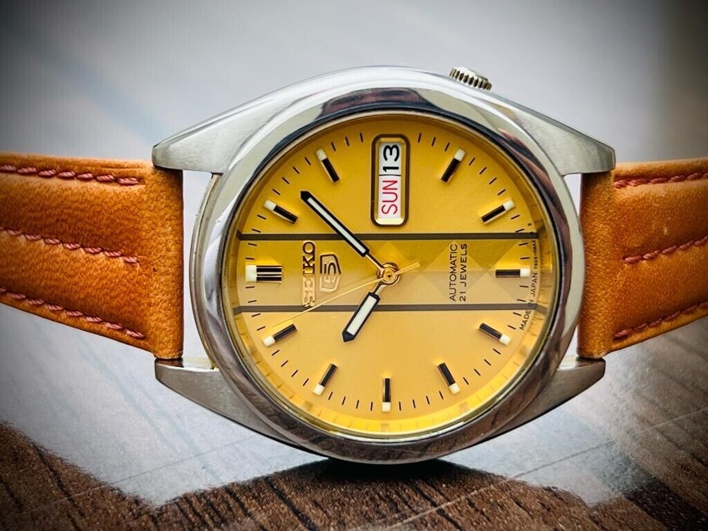 Seiko 5 Automatic 21 Jewels Rare Dial, 7S26-00X0 37mm Men’s Watch - Grab A Watch Co