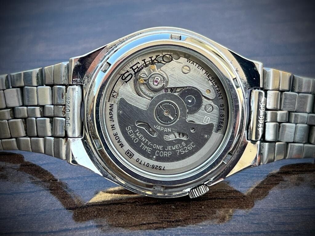 Seiko 5 Automatic 21 Jewels Silver Dial, 7S26-01T0 36mm Men’s Watch - Grab A Watch Co