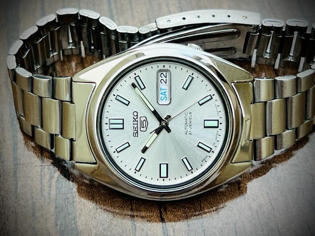 Seiko 5 Automatic 21 Jewels Silver Dial, 7S26-0480 36mm Men’s Watch - Grab A Watch Co