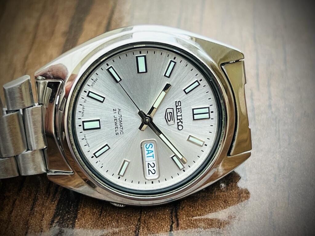 Seiko 5 Automatic 21 Jewels Silver Dial, 7S26-0480 36mm Men’s Watch - Grab A Watch Co