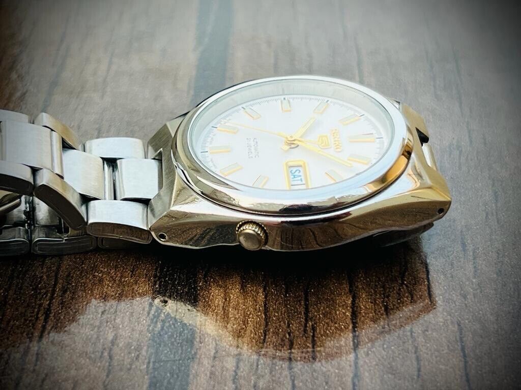 Seiko 5 Automatic 21 Jewels White Dial, 7S26-02S0 37mm Men’s Watch