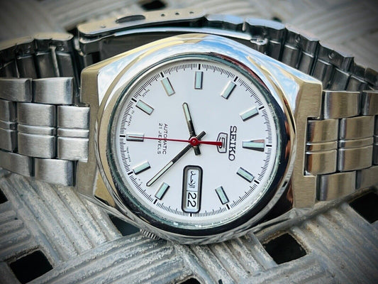 Seiko 5 Automatic 21 Jewels White Dial Ref:7S26-02S0, Japan 36mm