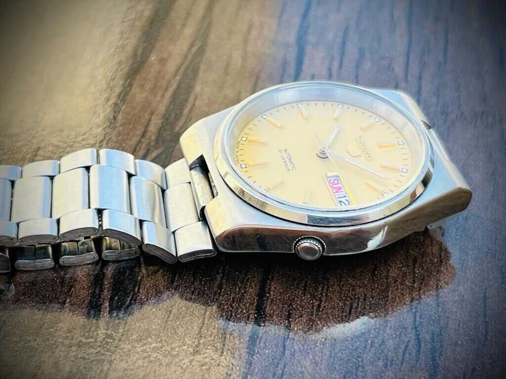 Seiko 5 Automatic 21 Jewels Yellow Dial, 7S26-0520 36mm Men’s Watch - Grab A Watch Co