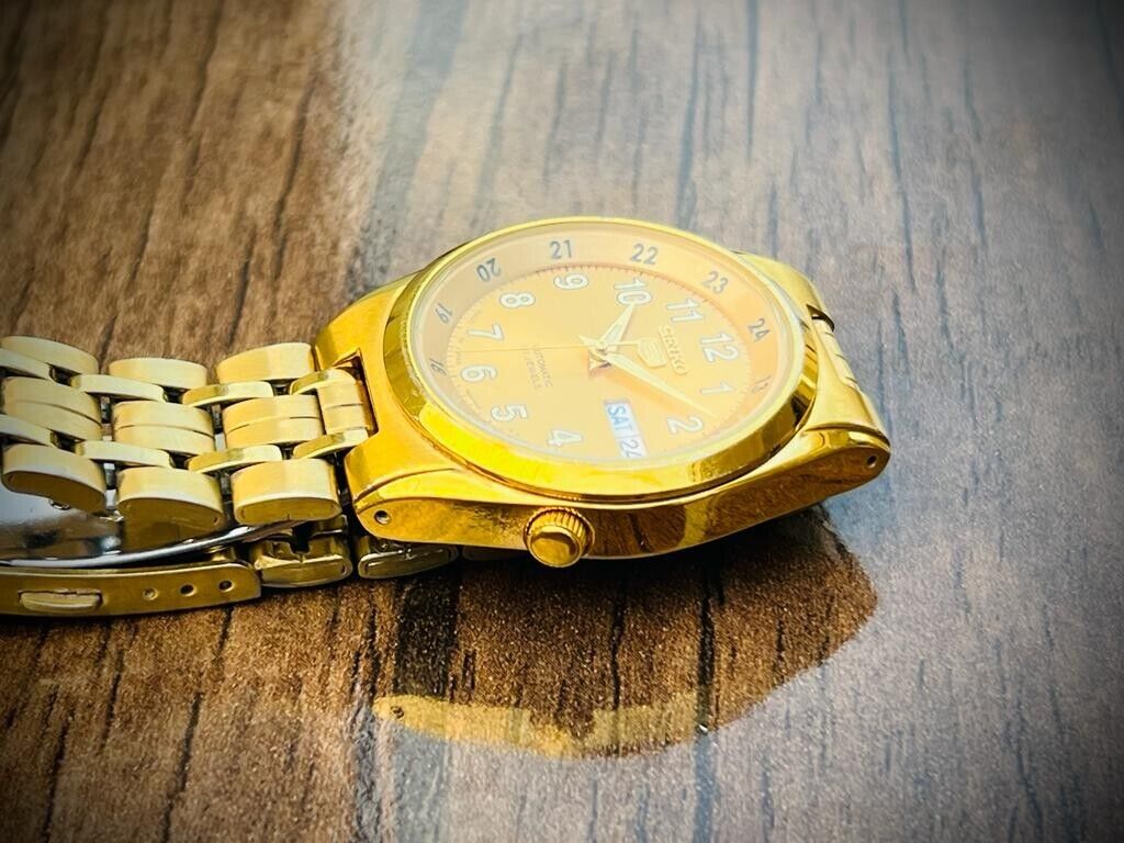 Seiko 5 Automatic All Gold Plated 21 Jewels 36mm 7s26-02c0 Japan Made