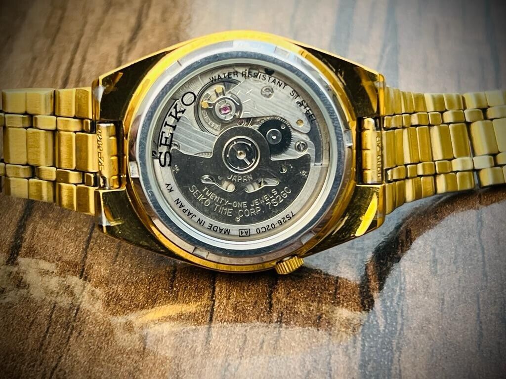 Seiko 5 Automatic All Gold Plated 21 Jewels 36mm 7s26-02c0 Japan Made
