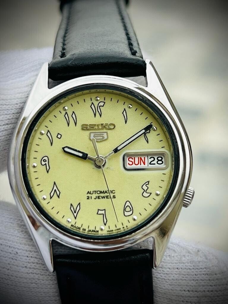 Seiko 5 Automatic Arabic Radium Dial, 7S26 00X0, 34mm Gents Watch - Grab A Watch Co