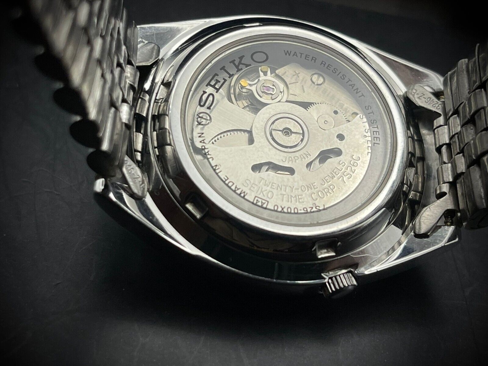 Seiko 5 Automatic Black Dial 21 Jewels 38mm 7s26 00x0 Japan Made - Grab A Watch Co