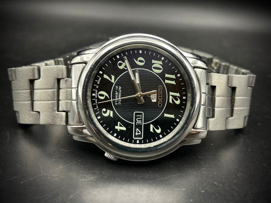 Seiko 5 Automatic Black Dial 21 Jewels 38mm 7s26 02w0 Made In Japan - Grab A Watch Co