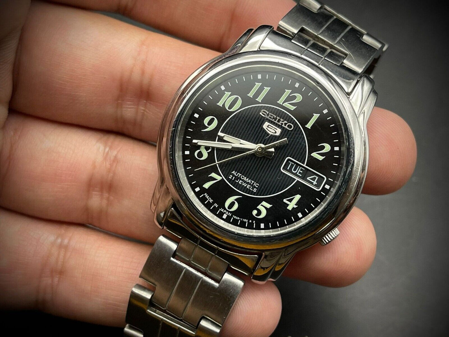 Seiko 5 Automatic Black Dial 21 Jewels 38mm 7s26 02w0 Made In Japan - Grab A Watch Co