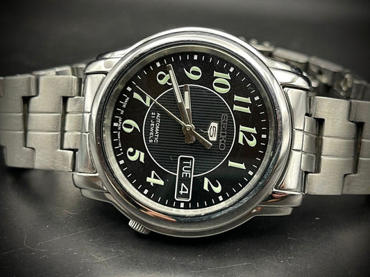 Seiko 5 Automatic Black Dial 21 Jewels 38mm 7s26 02w0 Made In Japan - Grab A Watch Co