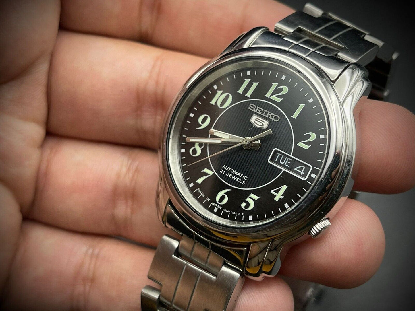 Seiko 5 Automatic Black Dial 21 Jewels 38mm 7s26 02w0 Made In Japan - Grab A Watch Co