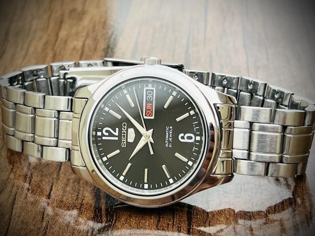 Seiko 5 Automatic Black Dial 21 Jewels 38mm 7s26 03w0 Japan Made