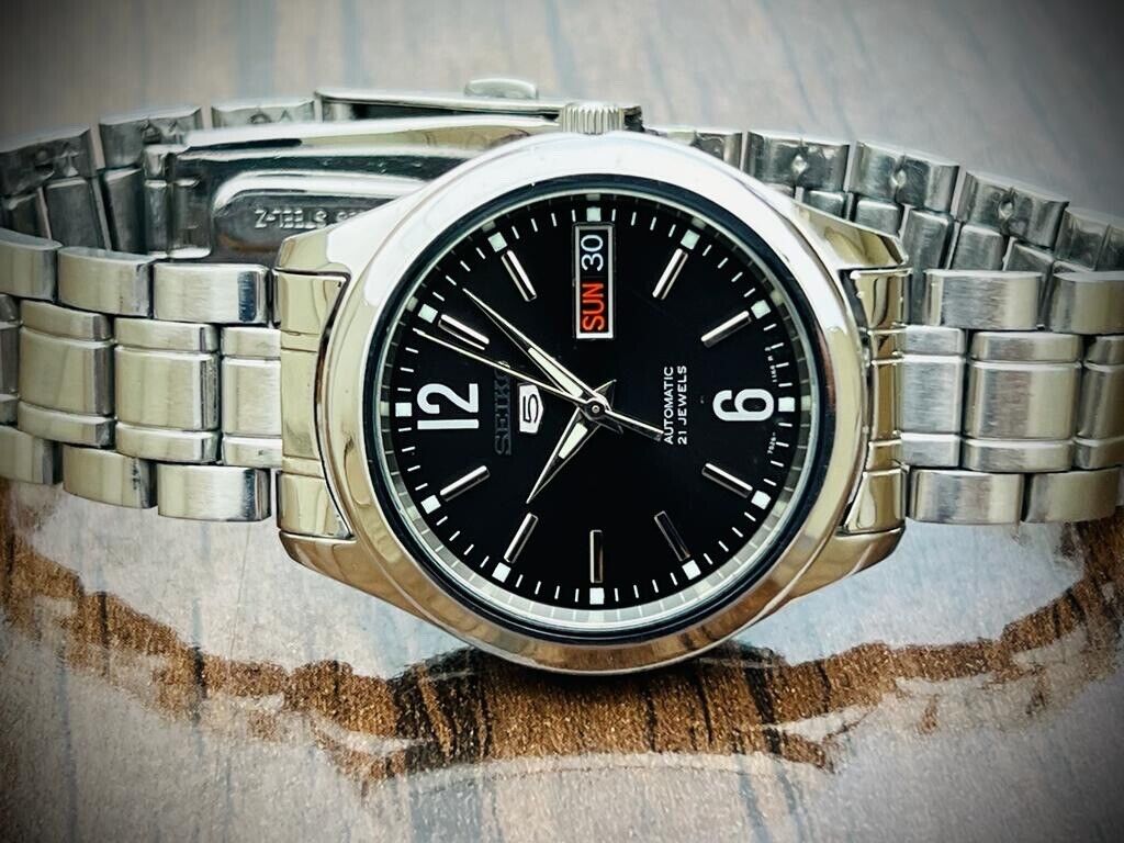 Seiko 5 Automatic Black Dial 21 Jewels 38mm 7s26 03w0 Japan Made
