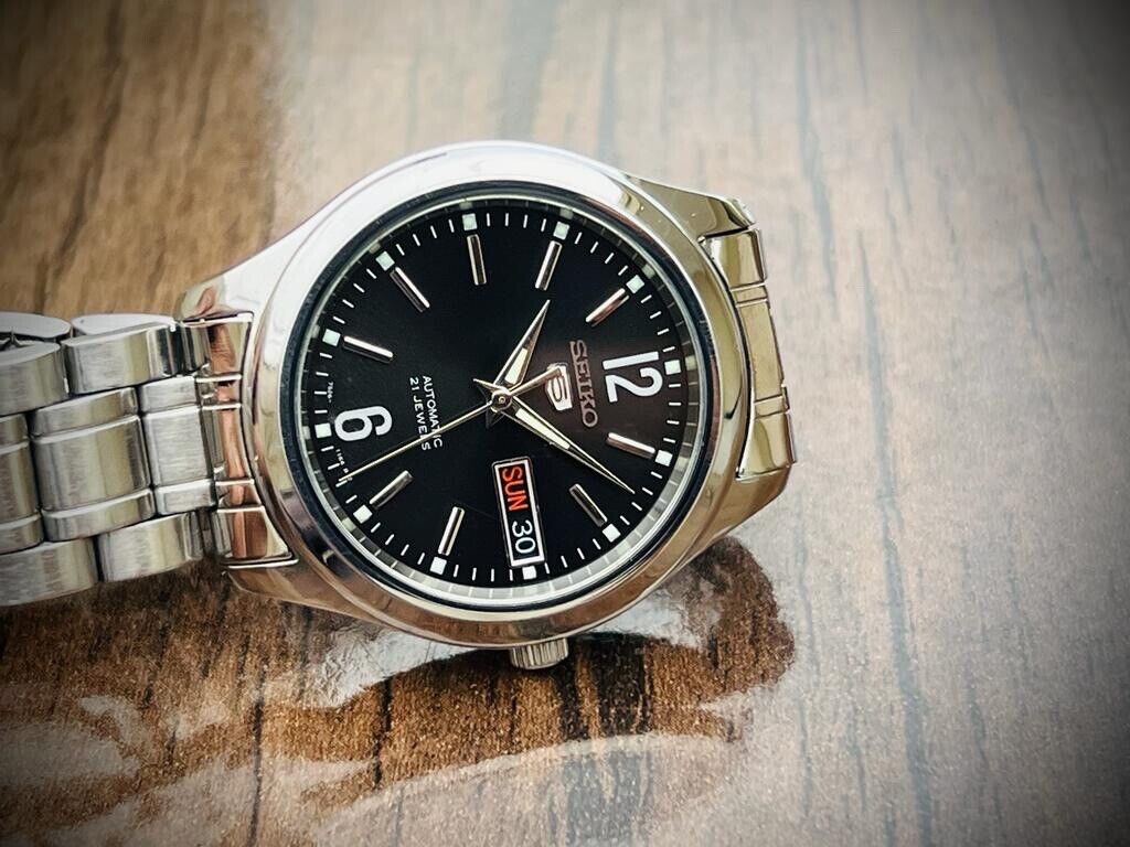 Seiko 5 Automatic Black Dial 21 Jewels 38mm 7s26 03w0 Japan Made