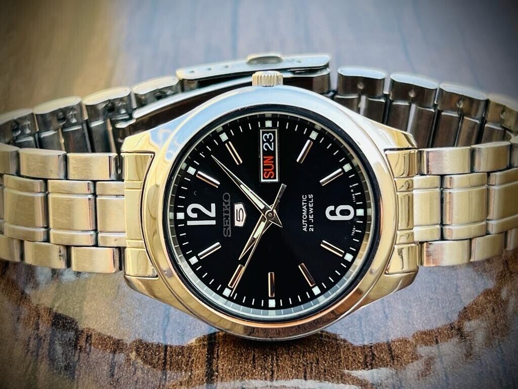 Seiko 5 Automatic Black Dial 21 Jewels 7S26-03W0 37mm Men’s Watch, Japan Made