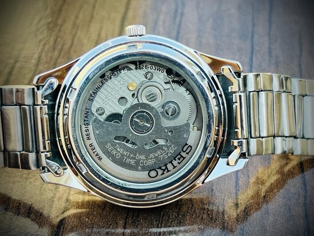Seiko 5 Automatic Black Dial 21 Jewels 7S26-03W0 37mm Men’s Watch, Japan Made