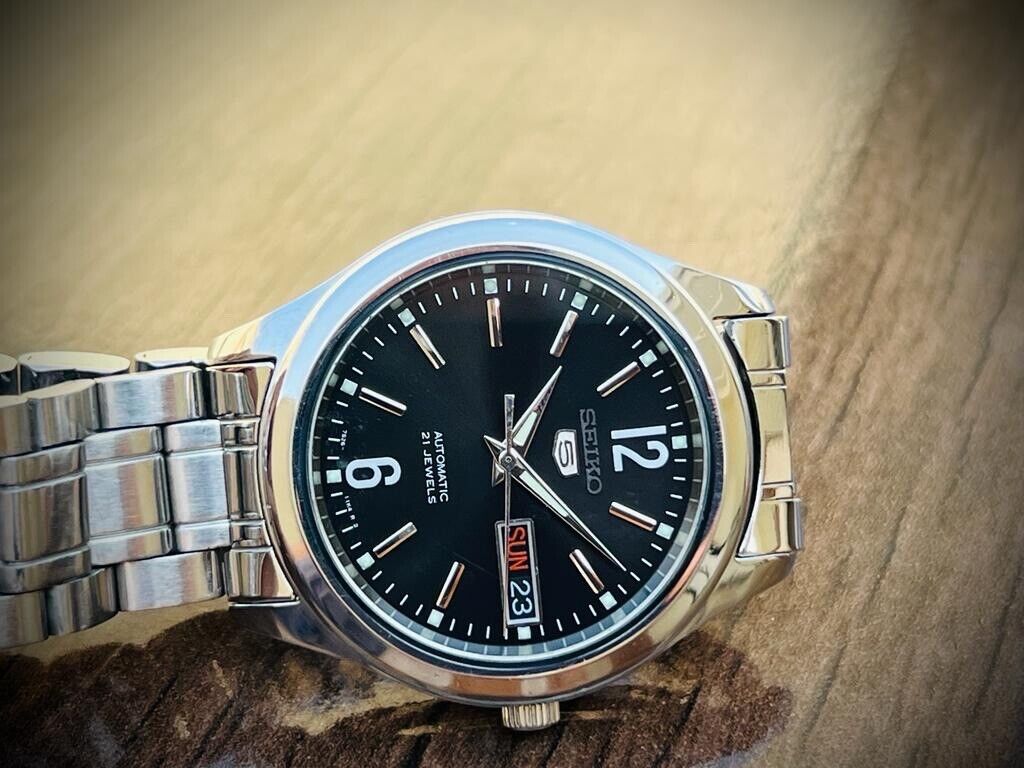 Seiko 5 Automatic Black Dial 21 Jewels 7S26-03W0 37mm Men’s Watch, Japan Made