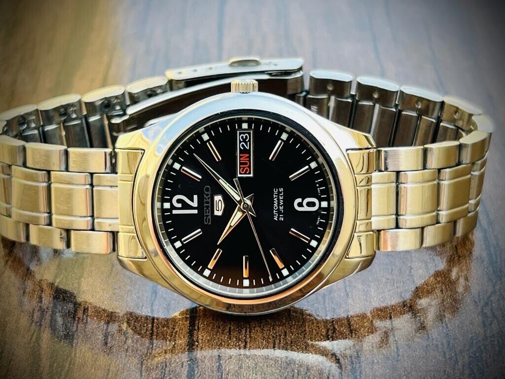 Seiko 5 Automatic Black Dial 21 Jewels 7S26-03W0 37mm Men’s Watch, Japan Made
