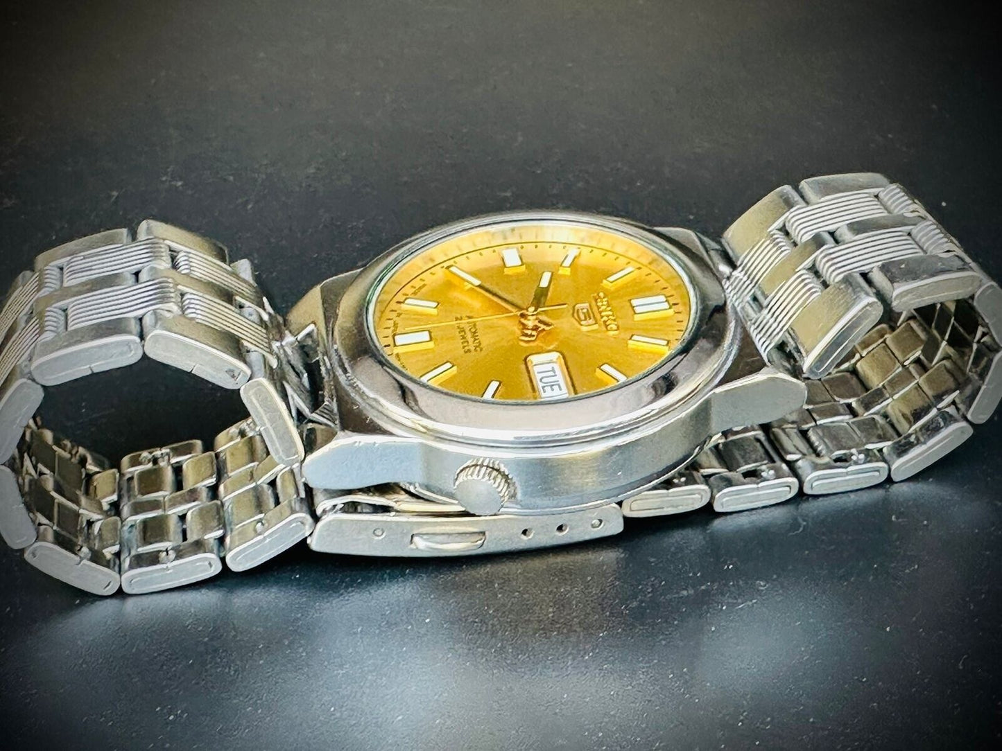 Seiko 5 Automatic Gold Dial 21 Jewels 36mm 7s26 01R0 Japan Made