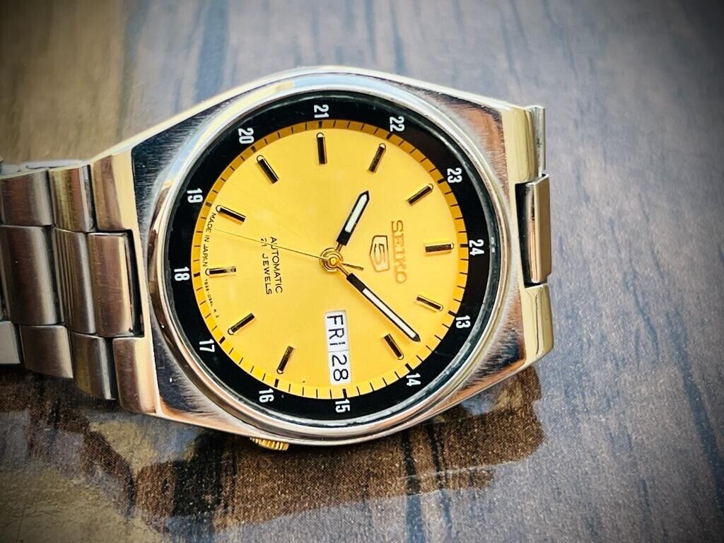 Seiko 5 Automatic Gold Dial 21 Jewels, 7S26-0530 36mm Men’s Watch, Japan made - Grab A Watch Co