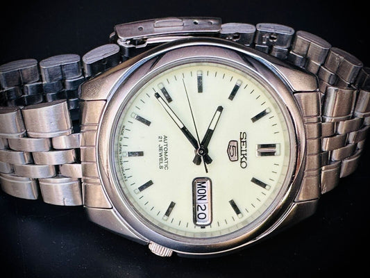 Seiko 5 Automatic Radium Dial 21 Jewels 36mm 7s26 02H0 Japan Made