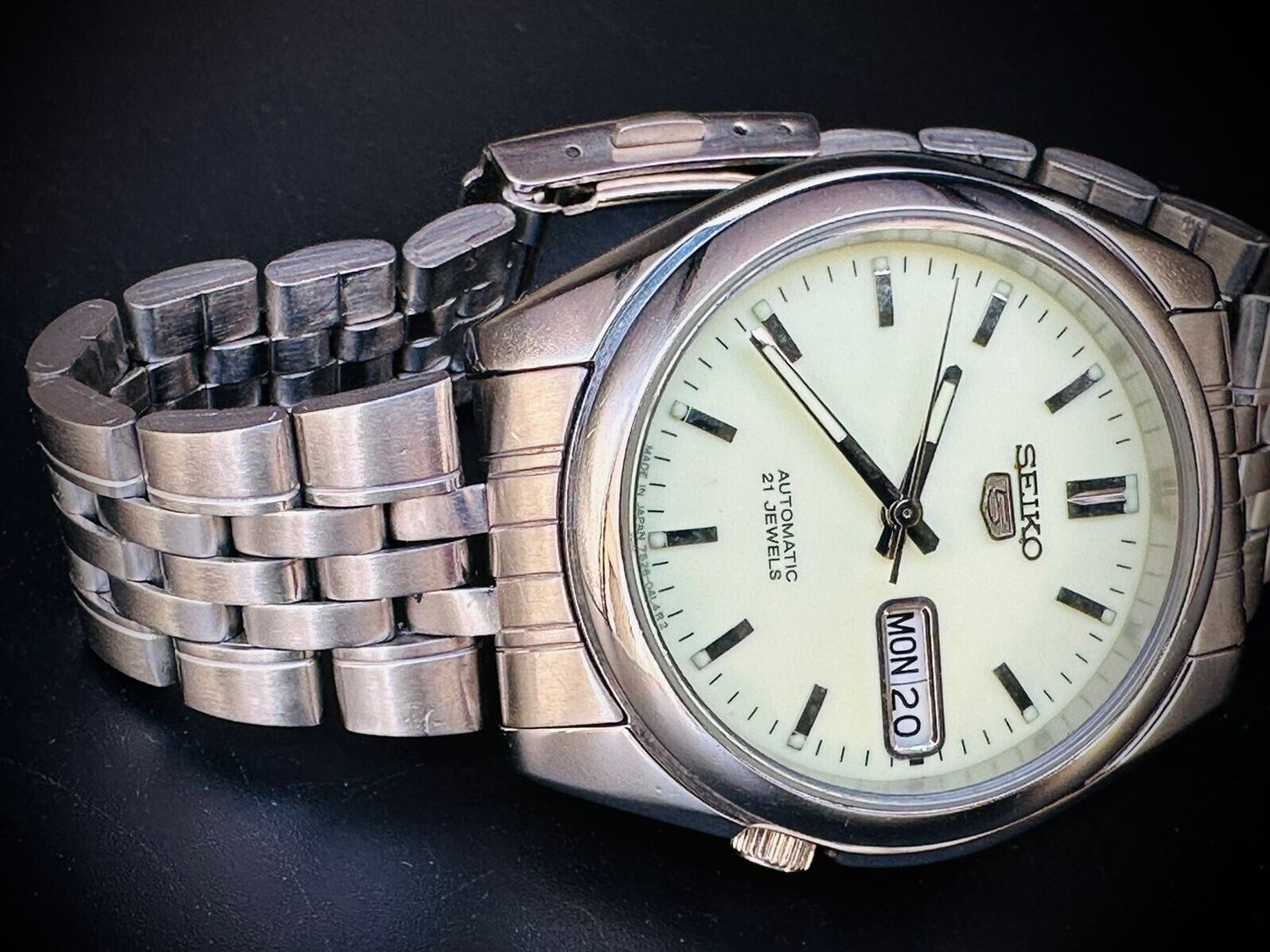 Seiko 5 Automatic Radium Dial 21 Jewels 36mm 7s26 02H0 Japan Made