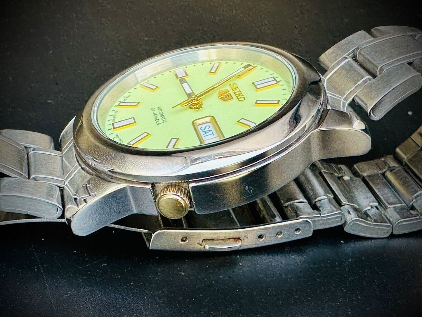 Seiko 5 Automatic Radium Dial 21 Jewels 38mm 7s26 02w0 Japan Made #104