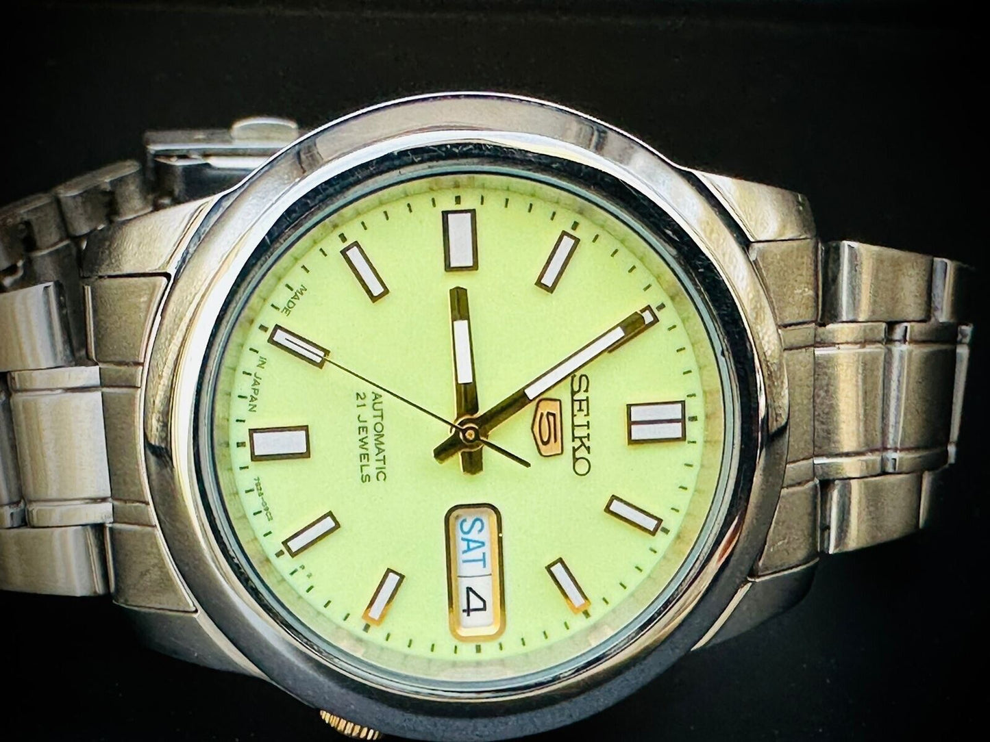 Seiko 5 Automatic Radium Dial 21 Jewels 38mm 7s26 02w0 Japan Made #104