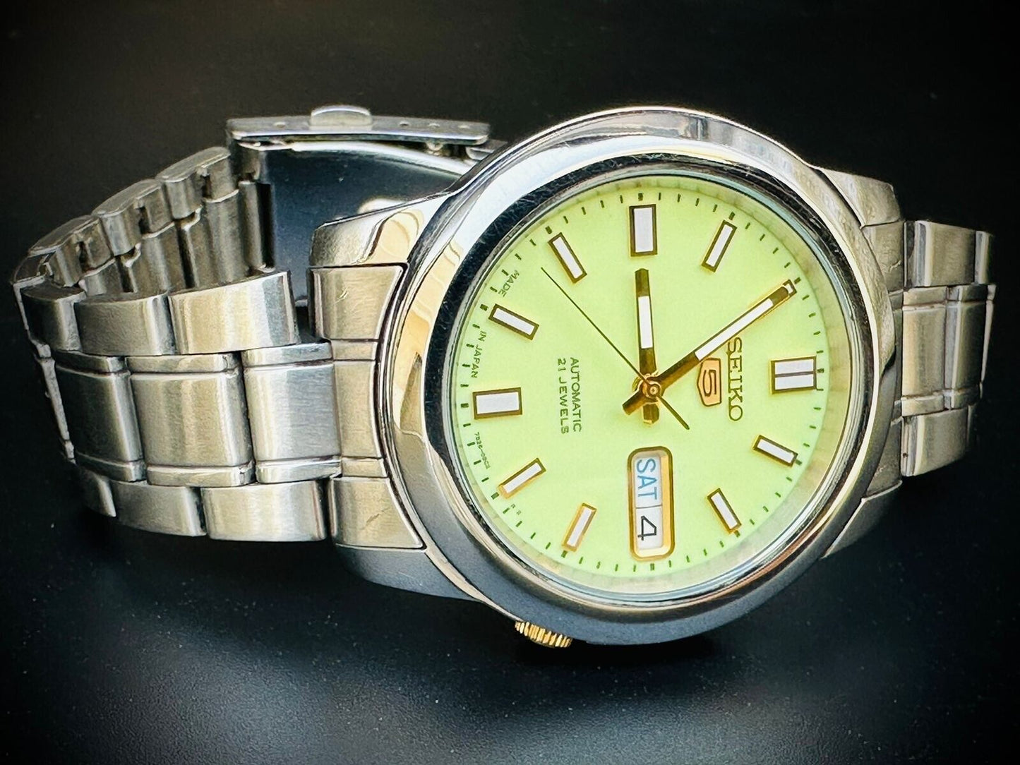 Seiko 5 Automatic Radium Dial 21 Jewels 38mm 7s26 02w0 Japan Made #104