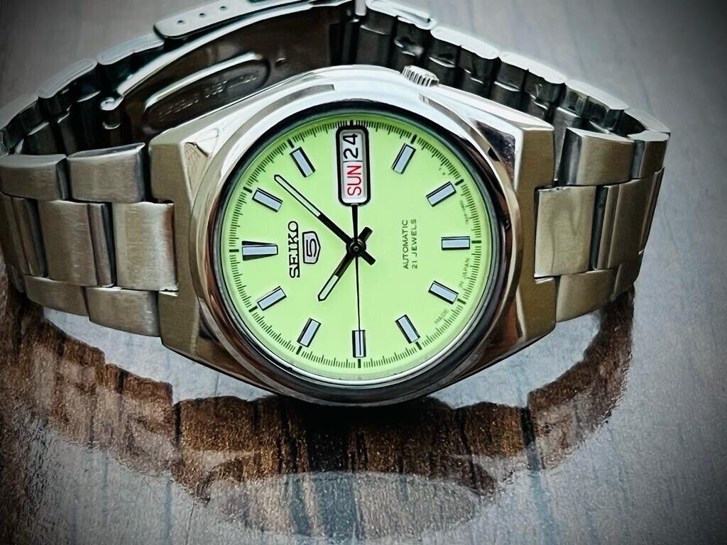 Seiko 5 Automatic Radium Dial 21 Jewels 7S26-02S0 37mm Men’s Watch, Japan Made - Grab A Watch Co