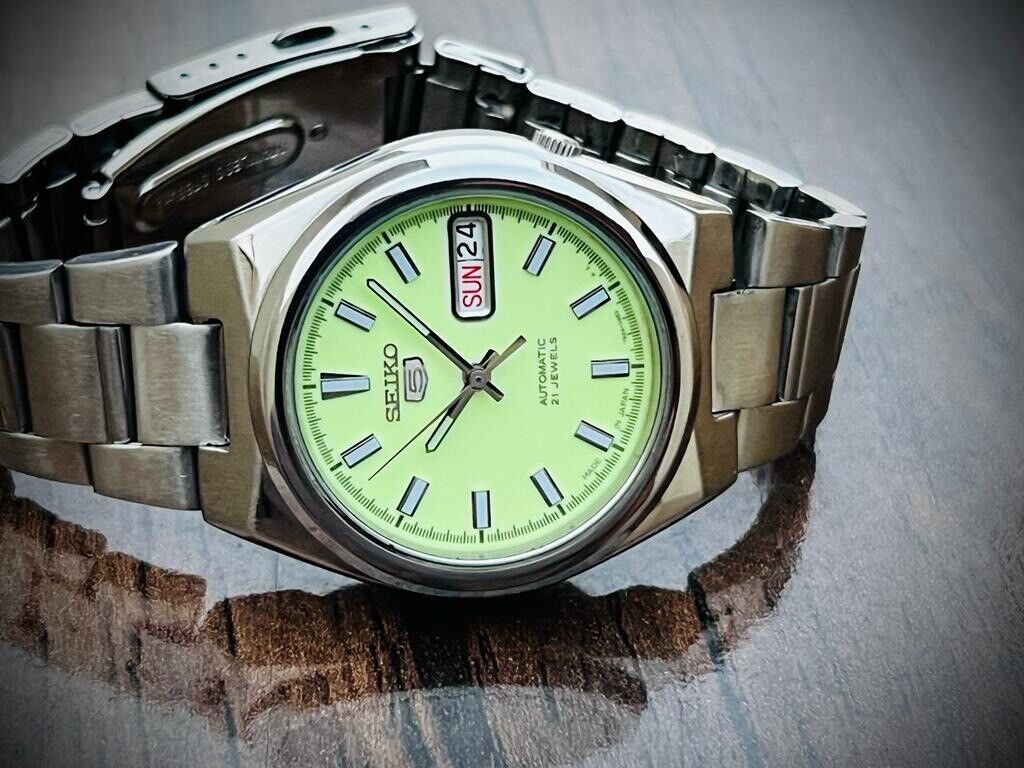 Seiko 5 Automatic Radium Dial 21 Jewels 7S26-02S0 37mm Men’s Watch, Japan Made - Grab A Watch Co