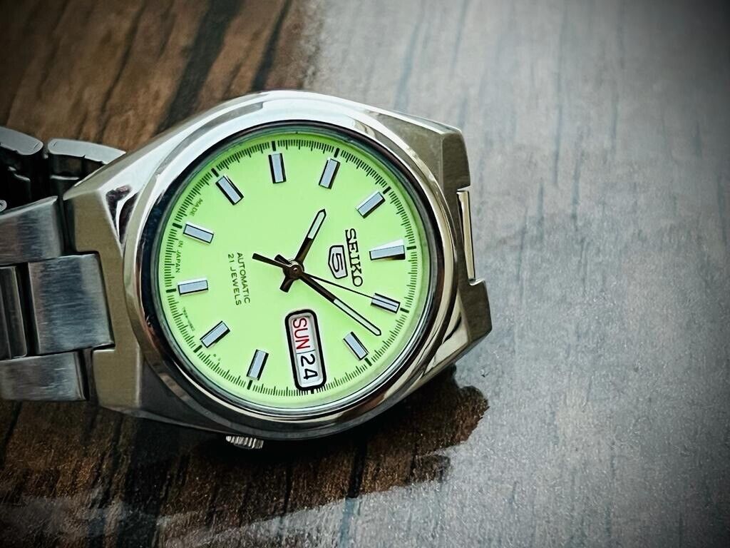 Seiko 5 Automatic Radium Dial 21 Jewels 7S26-02S0 37mm Men’s Watch, Japan Made - Grab A Watch Co