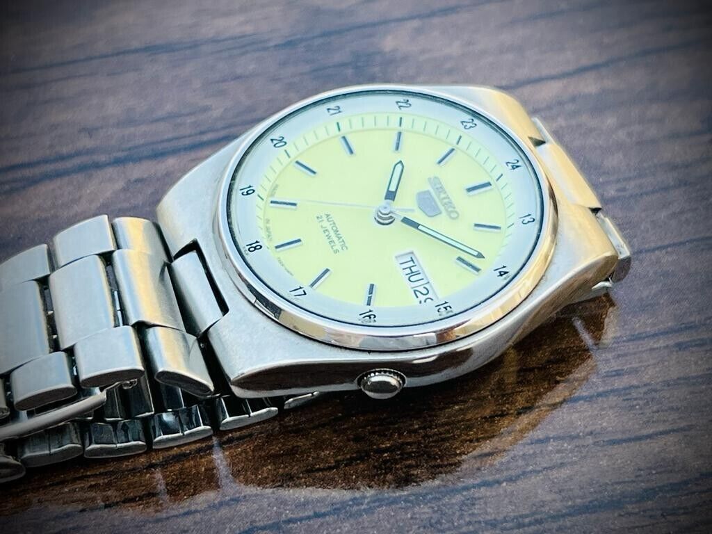 Seiko 5 Automatic Railway Radium Dial 21 Jewels 7s26-0530, 36mm Gents Watch - Grab A Watch Co