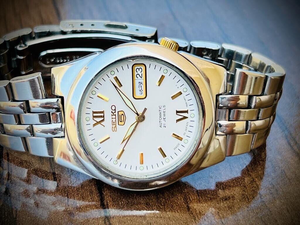 Seiko 5 Automatic White Dial 21 Jewels 35mm 7s26 02v0 Japan Made Gents Watch - Grab A Watch Co
