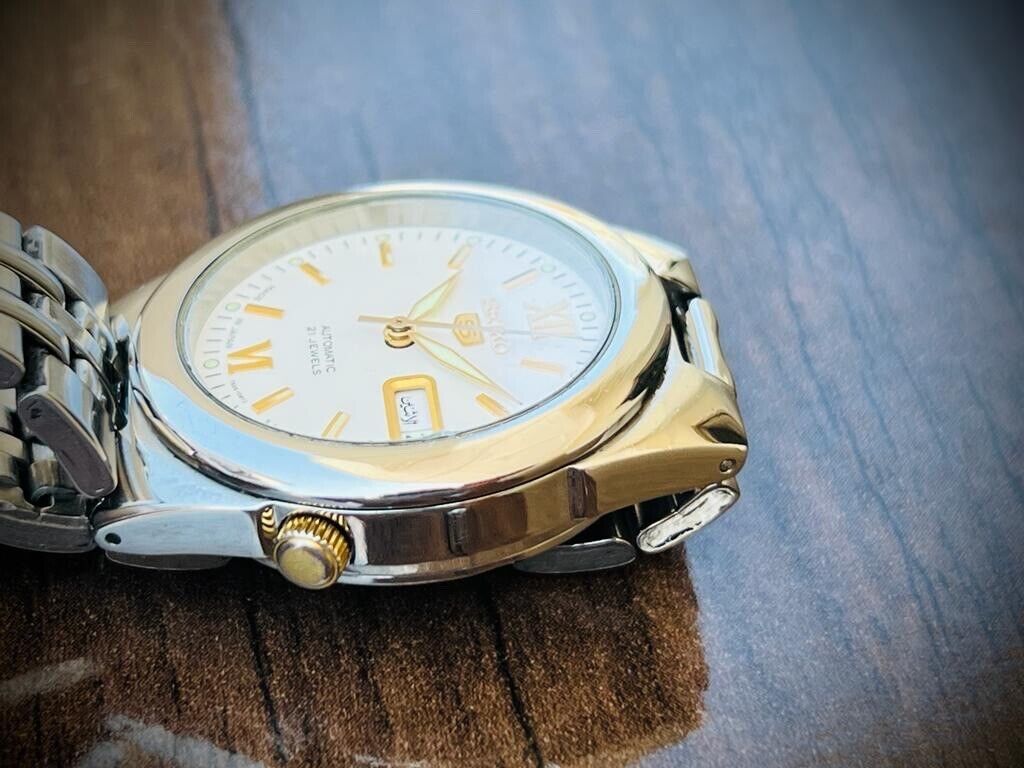 Seiko 5 Automatic White Dial 21 Jewels 35mm 7s26 02v0 Japan Made Gents Watch - Grab A Watch Co