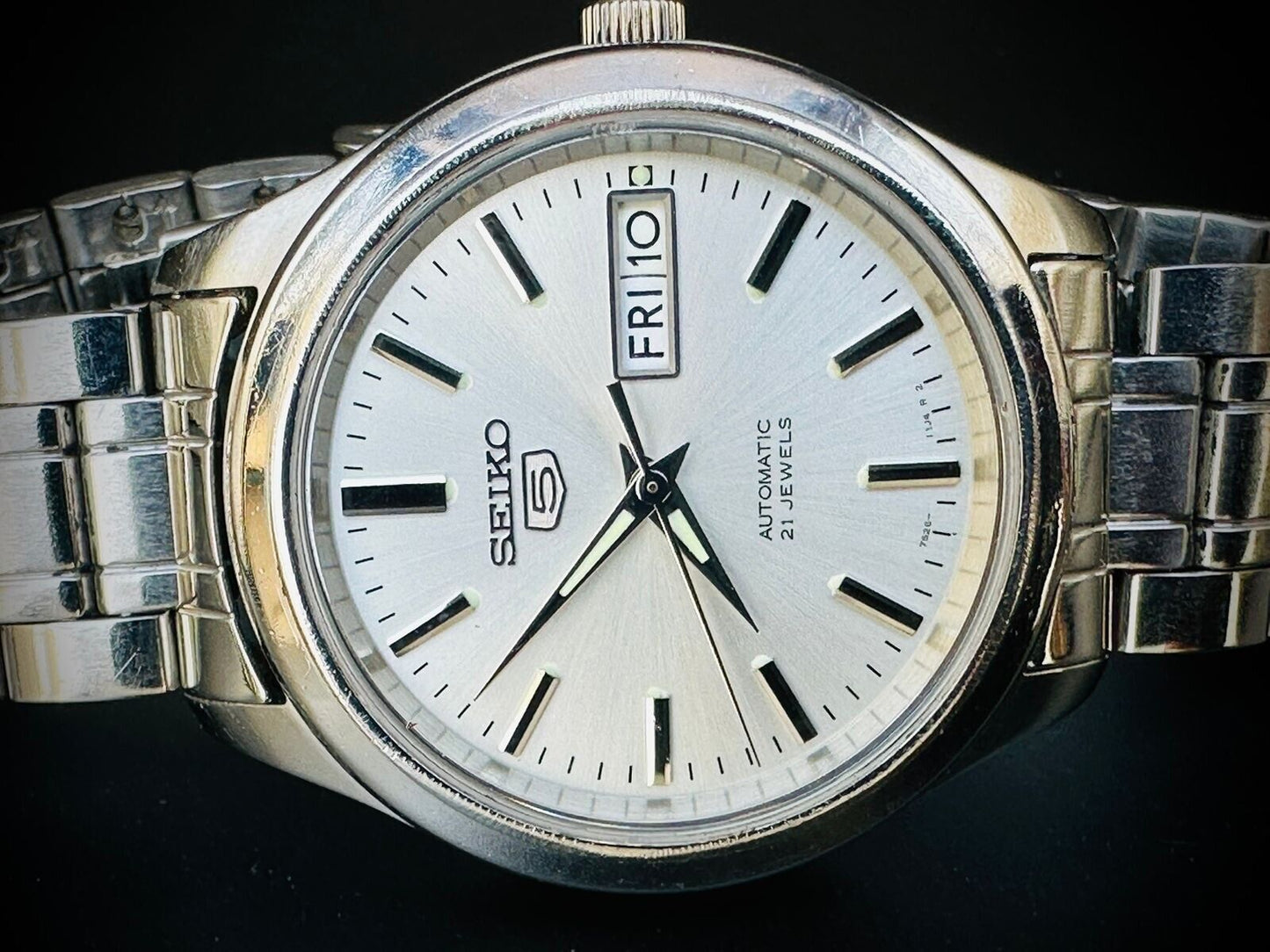 Seiko 5 Automatic White Dial 21 Jewels 38mm 7s26 03w0 Japan Made