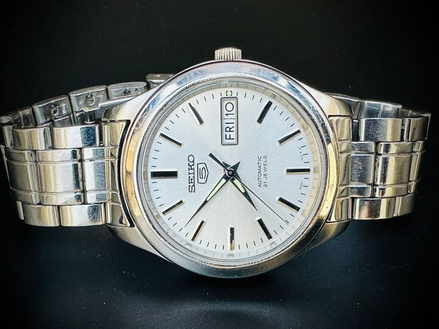 Seiko 5 Automatic White Dial 21 Jewels 38mm 7s26 03w0 Japan Made