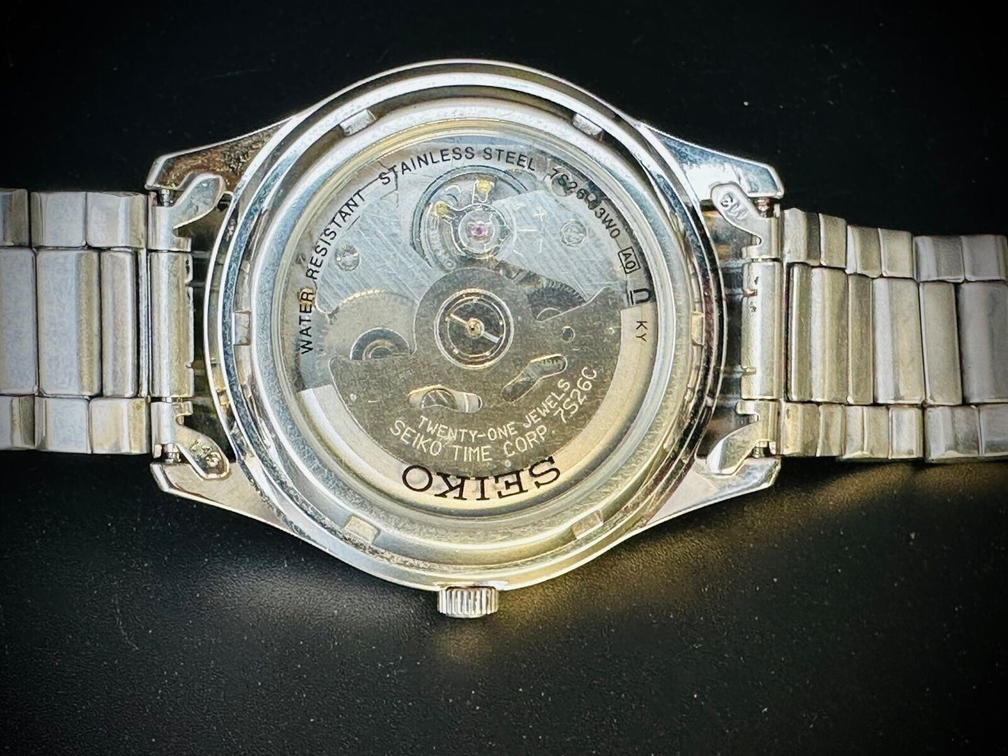 Seiko 5 Automatic White Dial 21 Jewels 38mm 7s26 03w0 Japan Made