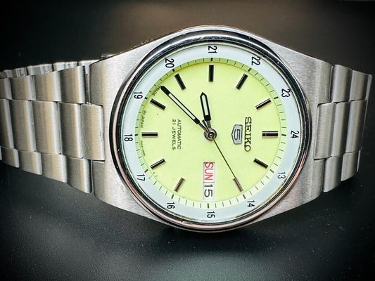 Seiko 5 Green Radium Dial 21 Jewels Automatic 36mm Ref:7s26/00x0 Made in Japan